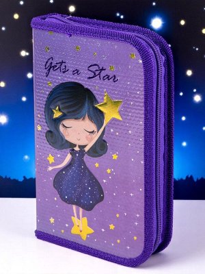 Пенал ЮНЛАНДИЯ, 1 отделение, металлизированный картон, конгрев, 19х11 см, New star, 271104