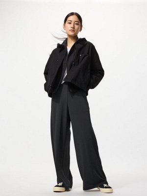 UNIQLO - брюки прямого кроя из креп-джерси, укороченная длина - 09 BLACK
