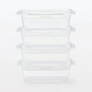 MUJI Microwaveable Food Container with Lid – Набор контейнеров для еды, 180 мл, 4 шт.