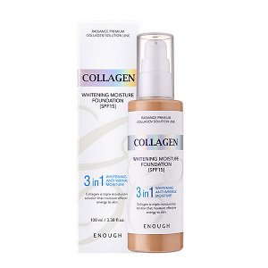 Тональная основа с коллагеном Тон 13 (Светло коричневый)Collagen Whitening Moisture Foundation 3 in 1 SPF 15