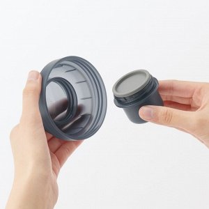 MUJI Lunch Capsule with Topping Cup (Black) – ланч-бокс с дополнительной чашей, чёрный