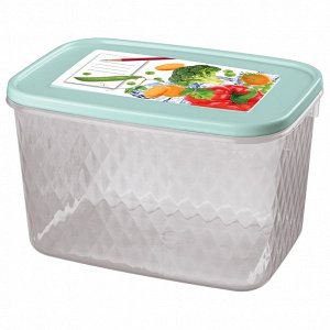КОНТЕЙНЕР ДЛЯ ЗАМОРАЖИВАНИЯ И ХРАНЕНИЯ ПРОДУКТОВ С ДЕКОРОМ "КРИСТАЛЛ" 1,7Л (Светло-голубой)