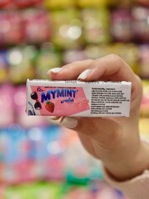 Конфета жевательная со вкусом мяты и клубники Boonprasert "Mymint" Fruit Mint 32 гр из Таиланда