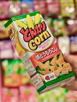 Чипсы кукурузные со вкусом жареной кукурузы Tongari Corn House Foods 68 гр Японские сладости