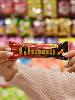 Шоколадный батончик GHANA CHOCOBAR PEANUT с орехом 45 гр из Кореи