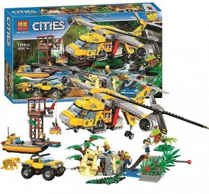 Конструктор Cities «Вертолёт для доставки грузов в джунгли» 1298 деталей , арт. 10713