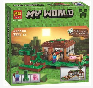 Конструктор Minecraft My World «Первая ночь» 408 деталей , Bela арт. 10176