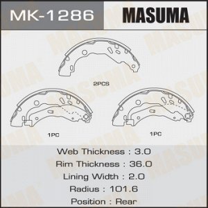 Колодки барабанные MASUMA MICRA/ K13K