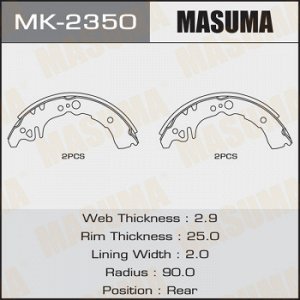 Колодки барабанные MASUMA R-1078