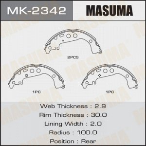 Колодки барабанные MASUMA R-1079