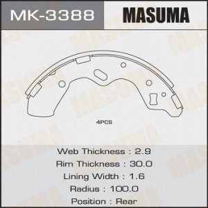 Колодки барабанные MASUMA R-3572