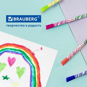 Фломастеры двусторонние утолщенные BRAUBERG PREMIUM BI-COLOR, 10 шт., 20 цветов, двухцветные, 151945
