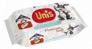 Салфетки влажные Unis для детей б/запаха Sensitive 120 шт/5