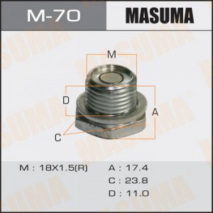 Болт маслосливной A/T С МАГНИТОМ MASUMA Toyota ALLEX.NZE124.ZZE124