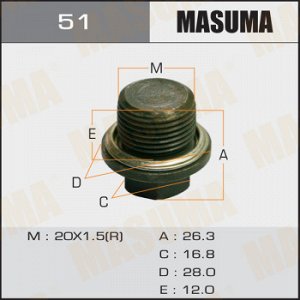 Болт маслосливной MASUMA Subaru 20х1.5mm