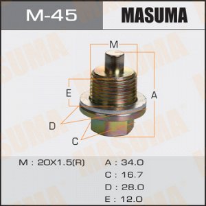Болт маслосливной С МАГНИТОМ MASUMA Honda 20х1.5mm