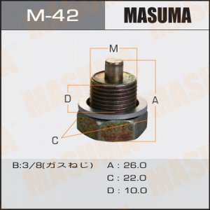 Болт маслосливной С МАГНИТОМ MASUMA Nissan 3/8