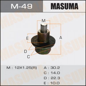 Болт маслосливной С МАГНИТОМ MASUMA Toyota 12х1.25mm 1ZZ,1NZ,2NZ,2AZ,1MZ,3S,1HD