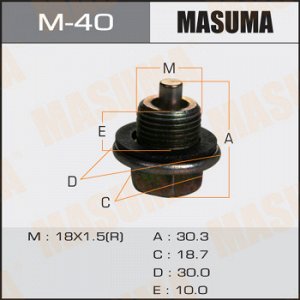 Болт маслосливной С МАГНИТОМ MASUMA Toyota 18х1.5mm 2L,3L,1C,2C,1#B,1G,7M,4S