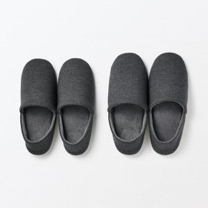MUJI Portable Room Shoes Cotton Blend – складные комнатные тапочки из хлопкового трикотажа