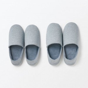 MUJI Portable Room Shoes Cotton Blend – складные комнатные тапочки из хлопкового трикотажа