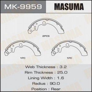 Колодки барабанные MASUMA R-5538
