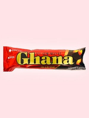 Шоколадный батончик GHANA CHOCOBAR PEANUT с орехом 45 гр из Кореи