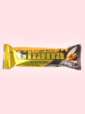 Шоколадный батончик GHANA CHOCOBAR ALMOND с миндалём 43 гр из Кореи