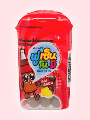 Резинка жевательная драже Fusen No Mi Cola Lemon "Кола и лимон", Thai Lotte, 15 гр из Таиланда