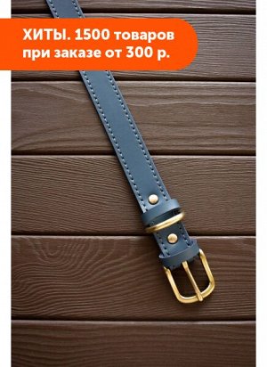 Ошейник кожаный классический XL серо-голубой (42-50см) Arctic Lion