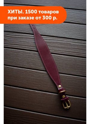 Ошейник кожаный селедка XS винный (25-31см) Arctic Lion