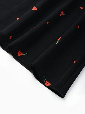 Платье женское с завязками на талии MINAKU Flower, черный
