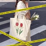 Сумка шоппер, тканевая на плечо, женская