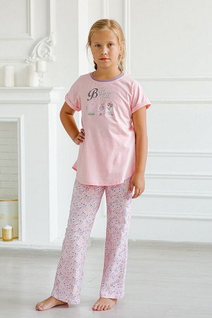 Пижама детская из кулирки Барби розовый