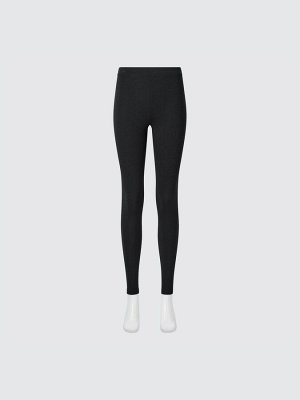 UNIQLO Extra Warm Heattech - теплые термо-леггинсы из хлопка - 09 BLACK