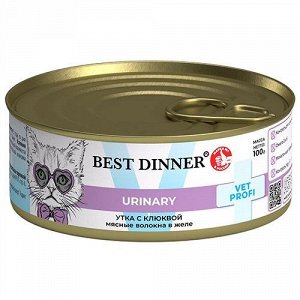 Best Dinner VetProfi Exclus конс 100г для кошек Urinary Утка Клюква Желе