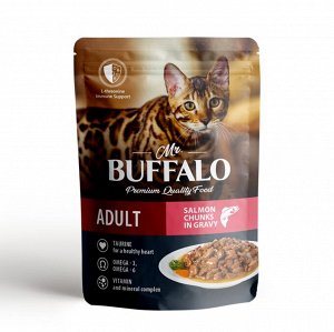 Mr.Buffalo пауч 85г для кошек Hair&Skin для кожи шерсти Лосось Соус