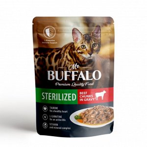 Mr.Buffalo пауч 85г для кошек Sterilized для кастрированных и стерилизованных Говядина Соус