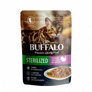 Mr.Buffalo пауч 85г для кошек Sterilized для кастрированных и стерилизованных Индейка Соус