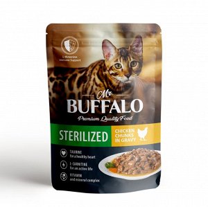 Mr.Buffalo пауч 85г для кошек Sterilized для кастрированных и стерилизованных Цыпленок Соус
