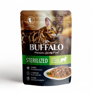 Mr.Buffalo пауч 85г для кошек Sterilized для кастрированных и стерилизованных Ягненок Соус
