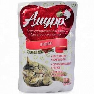 Амурр пауч 100г для кошек Мясное ассорти Соус