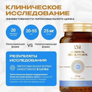 Цинк L'Vit Liposomal Zinc Glycinate 25мг + Vitamin C - 60 капс