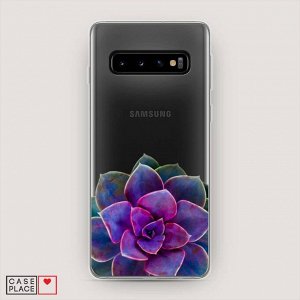Cиликоновый чехол Каменная роза арт на Samsung Galaxy S10