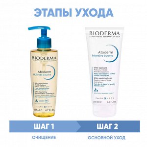 Биодерма Программа Atoderm очищение и основной уход: масло для душа 200 мл + бальзам Intensive 200 мл (Bioderma, Atoderm)