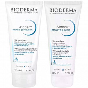 Биодерма Программа Atoderm очищение и основной уход: гель Intensive 200 мл + бальзам Intensive 200 мл (Bioderma, Atoderm)