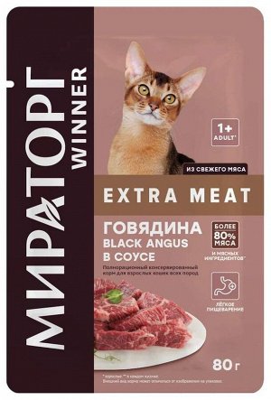 Winner Extra Meat пауч 80г для кошек Говядина Соус