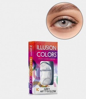 Цветные контактные линзы Illusion colors Glow Gray 8.6 -0.5 (2 линзы)