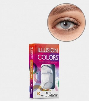 Цветные контактные линзы Illusion colors Glow Blue 8.6 -0.5 (2 линзы)
