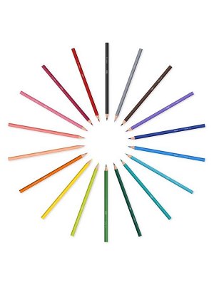 Карандаши цветные 18 цветов, детские, шестигранные, BIC Kids Tropicolors, пластиковые, ударопрочный грифель 3.2 мм